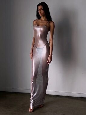 SUBSURFACE THE LIQUID SLIP Dress in Pearl